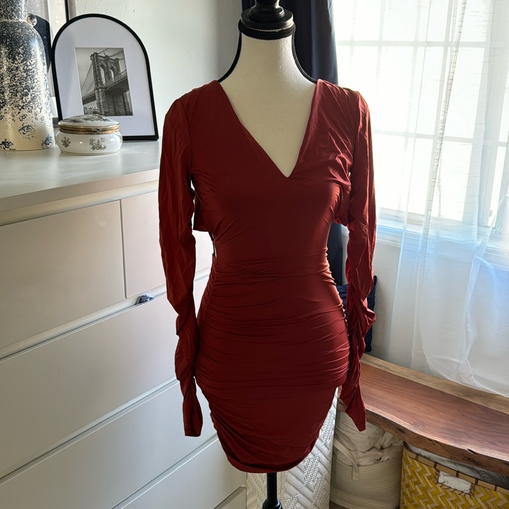 Tiger Mist Rust Orange Bodycon Dress
